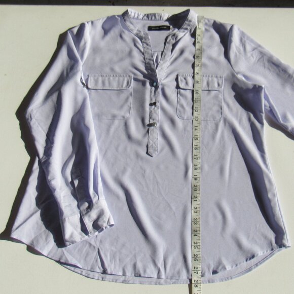 Ivanka Trump Women's Lavender Split-Neck Roll-Tab-Sleeve Blouse Top Size XL - Picture 5 of 5